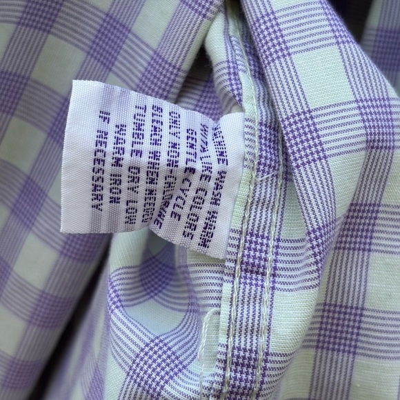 Alan Flusser Blue and White Dress Shirt with Classic Gingham Pattern - Picture 3 of 10